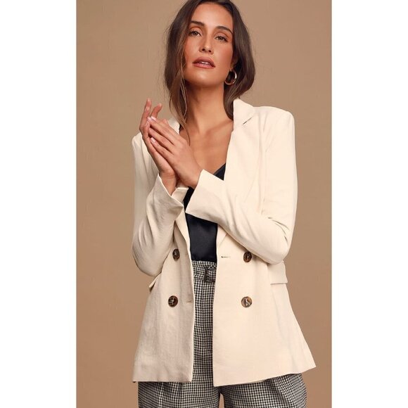ASTR the Label Zodiac Cream Oversized Double-Breasted Blazer NWT w/Defect - Picture 1 of 12